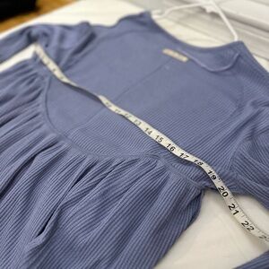 Free People We The Free Ribbed Blue Top